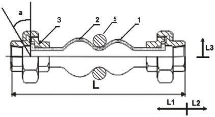  Габаритные размеры, обозначения для заказа, вес и допустимые условия эксплуатации для гибких вставок резьбовых - антивибрационных компенсаторов. 