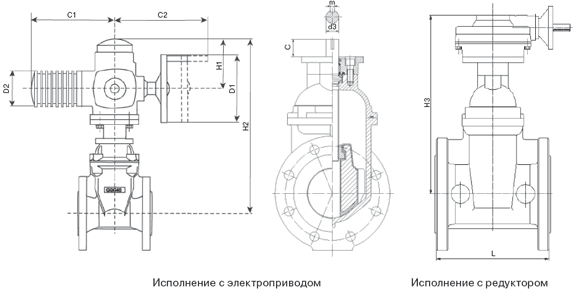 Задвижка клиновая с электроприводом