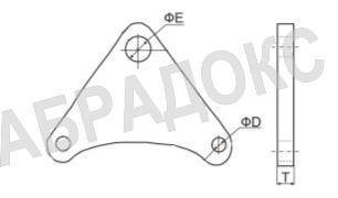 Крепежная пластина РУ10 для контрольных стержней для гибких вставок компенсаторов фланцевых ABRA
